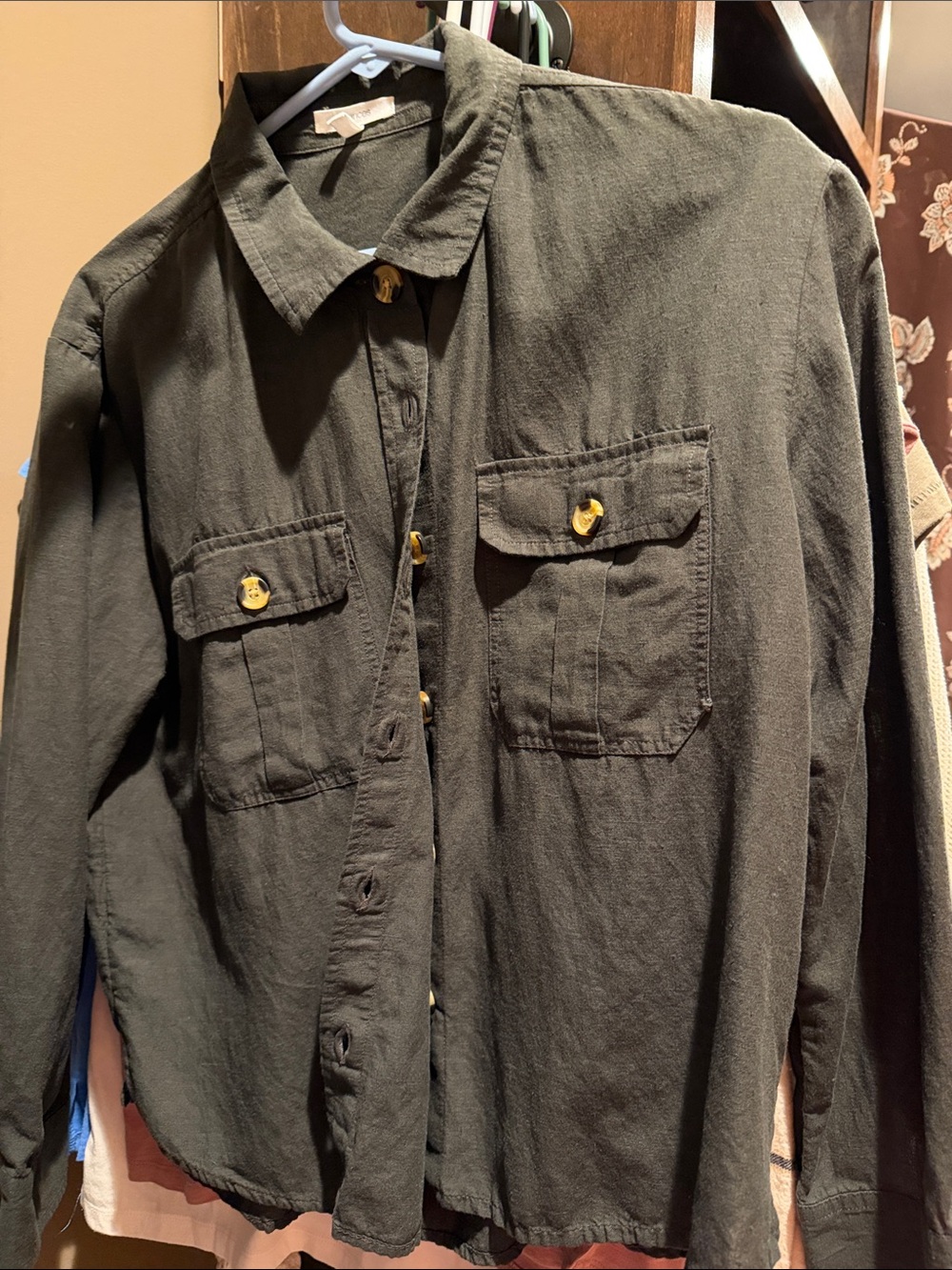 Maurice’s Dark Gray Button-Up Utility Shirt